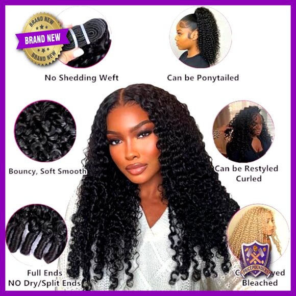 3C4A Water Wave Human Hair Extensions 20-24 Inch 3 Bundles Virgin Hair main image 5
